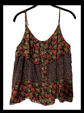 Apostrophe PETITE Size XLP Multicolor Floral PRINT SPAGHETTI STRAPS CAMI